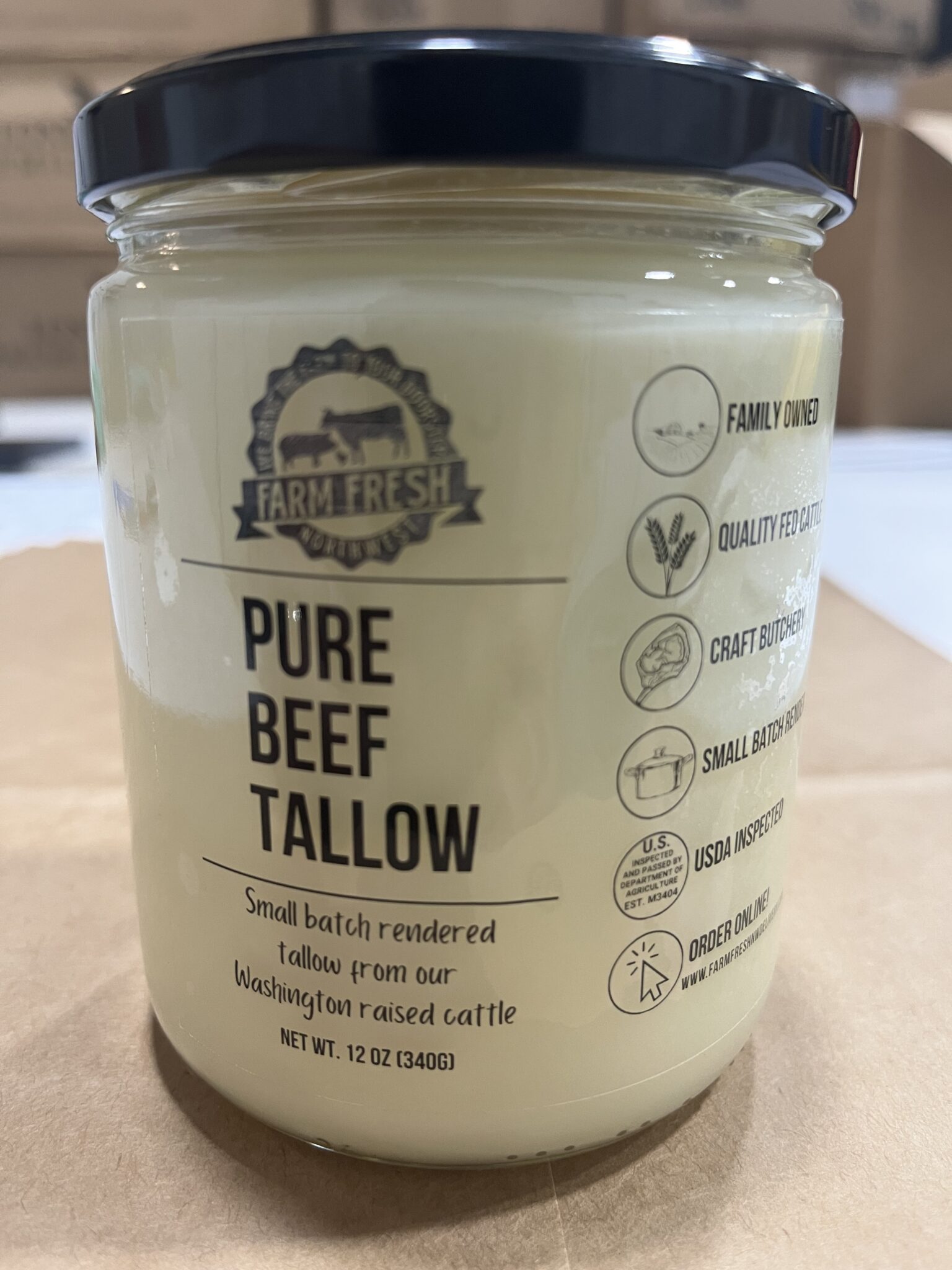 12 oz Beef Tallow - Farm Fresh Northwest