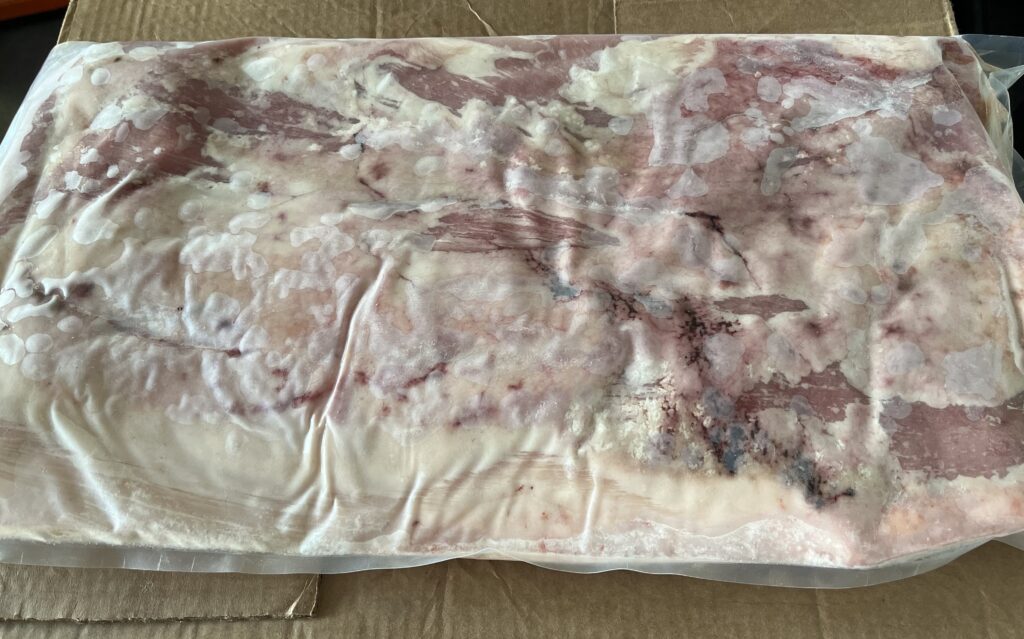 Pork Belly delivered in meat box Seattle Butcher.