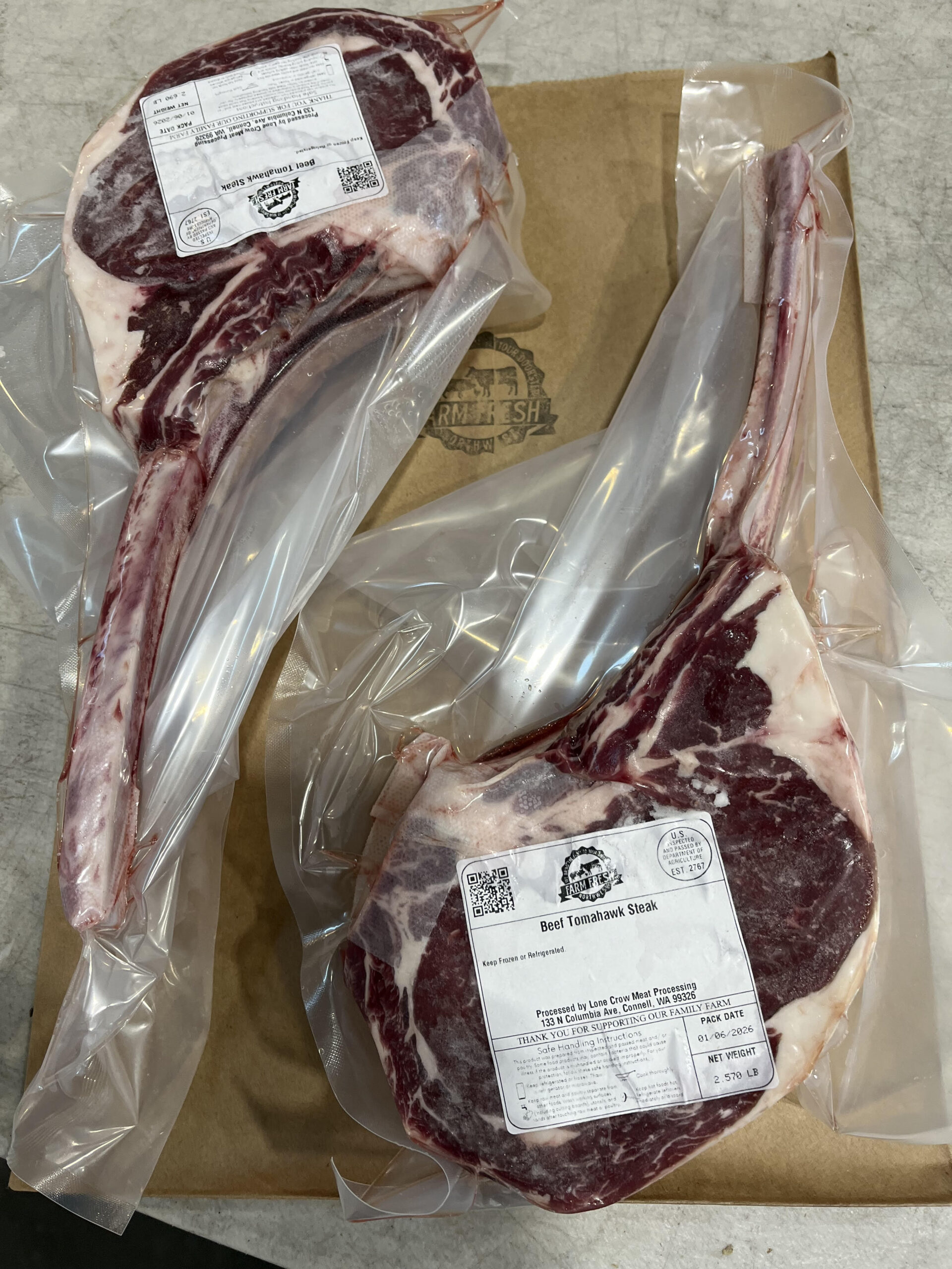 Seattle Butcher Dry Aged Tomahawks